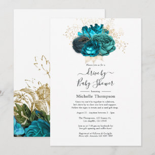 Turquoise & Gold  Shabby drive by Shower Kaart