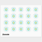 Turquoise Gold Snowflake Modern Simple Address Ronde Sticker (Vel)
