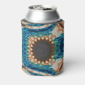 Turquoise Gold Sun Southwestern Art Blikjeskoeler (Blikje Achterkant)