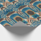 Turquoise Gold Sun Southwestern Art Cadeaupapier (Hoek)
