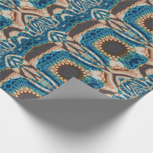 Turquoise Gold Sun Southwestern Art Cadeaupapier (Hoek)