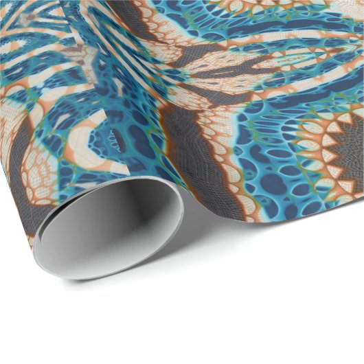 Turquoise Gold Sun Southwestern Art Cadeaupapier (Rol Hoek)