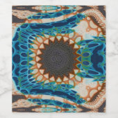 Turquoise Gold Sun Southwestern Art Wijn Etiket (Enkel label)