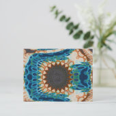 Turquoise Gold Sun Zuidwestelijke Kunst Briefkaart (Staand voorkant)