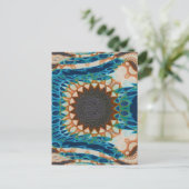 Turquoise Gold Sun Zuidwestelijke Kunst Briefkaart (Staand voorkant)