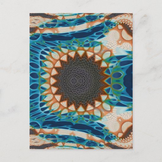 Turquoise Gold Sun Zuidwestelijke Kunst Briefkaart (Voorkant)