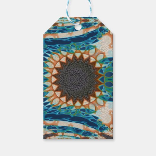 Turquoise Gold Sun Zuidwestelijke Kunst Cadeaulabel (Voorkant)