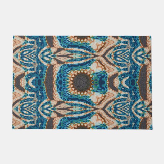 Turquoise Gold Sun Zuidwestelijke Kunst Deurmat (Voorkant)