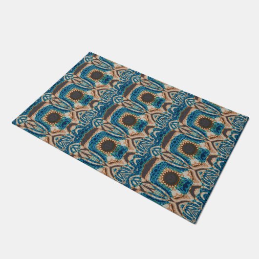 Turquoise Gold Sun Zuidwestelijke Kunst Deurmat (Schuin)
