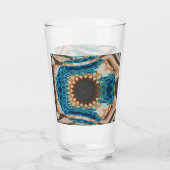 Turquoise Gold Sun Zuidwestelijke Kunst Glas (Achterkant)