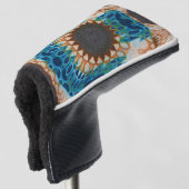 Turquoise Gold Sun Zuidwestelijke Kunst Golfheadcover (3/4 voorkant)