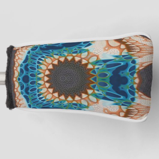 Turquoise Gold Sun Zuidwestelijke Kunst Golfheadcover (Voorkant)