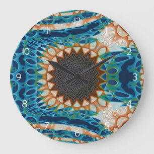 Turquoise Gold Sun Zuidwestelijke Kunst Grote Klok