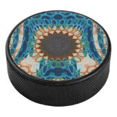 Turquoise Gold Sun Zuidwestelijke Kunst Hockey Puck (3/4)