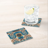 Turquoise Gold Sun Zuidwestelijke Kunst Kartonnen Onderzetters (Insitu)