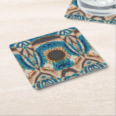 Turquoise Gold Sun Zuidwestelijke Kunst Kartonnen Onderzetters (Schuin)