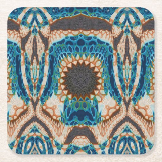 Turquoise Gold Sun Zuidwestelijke Kunst Kartonnen Onderzetters (Voorkant)