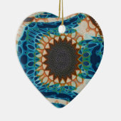 Turquoise Gold Sun Zuidwestelijke Kunst Keramisch Ornament (Rechts)