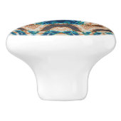 Turquoise Gold Sun Zuidwestelijke Kunst Keramische Knop (Zijkant)