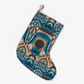 Turquoise Gold Sun Zuidwestelijke Kunst Kleine Kerstsok (Voorkant (Hangend))