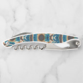 Turquoise Gold Sun Zuidwestelijke Kunst Kurkentrekker (Achterkant)