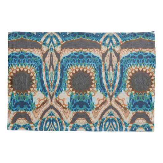 Turquoise Gold Sun Zuidwestelijke Kunst Kussensloop (Achterkant)