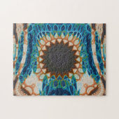 Turquoise Gold Sun Zuidwestelijke Kunst Legpuzzel (Horizontaal)