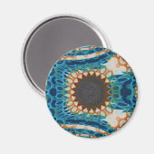 Turquoise Gold Sun Zuidwestelijke Kunst Magneet (Voorkant / Achterkant)