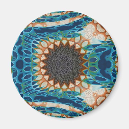 Turquoise Gold Sun Zuidwestelijke Kunst Magneet (Voorkant)