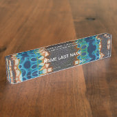 Turquoise Gold Sun Zuidwestelijke Kunst Naambordje (Zijkant)