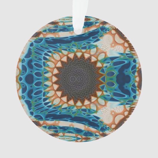 Turquoise Gold Sun Zuidwestelijke Kunst Ornament (voorkant)