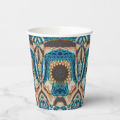 Turquoise Gold Sun Zuidwestelijke Kunst Papieren Bekers (Links)