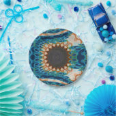 Turquoise Gold Sun Zuidwestelijke Kunst Papieren Bordje (Feest)