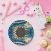 Turquoise Gold Sun Zuidwestelijke Kunst Papieren Bordje (Feest)