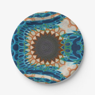 Turquoise Gold Sun Zuidwestelijke Kunst Papieren Bordje