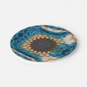 Turquoise Gold Sun Zuidwestelijke Kunst Papieren Bordje (Gekanteld)