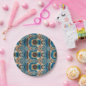 Turquoise Gold Sun Zuidwestelijke Kunst Papieren Bordje (Feest)