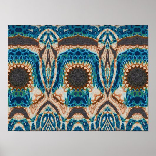 Turquoise Gold Sun Zuidwestelijke Kunst Poster (Voorkant)