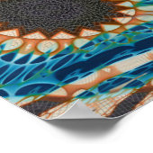 Turquoise Gold Sun Zuidwestelijke Kunst Poster (Hoek)