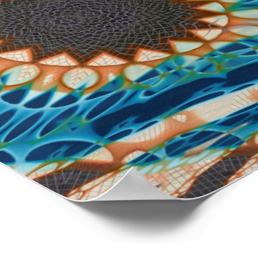 Turquoise Gold Sun Zuidwestelijke Kunst Poster (Hoek)