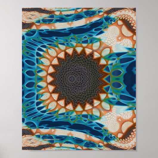 Turquoise Gold Sun Zuidwestelijke Kunst Poster (Voorkant)