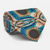 Turquoise Gold Sun Zuidwestelijke Kunst Stropdas (Opgerold)