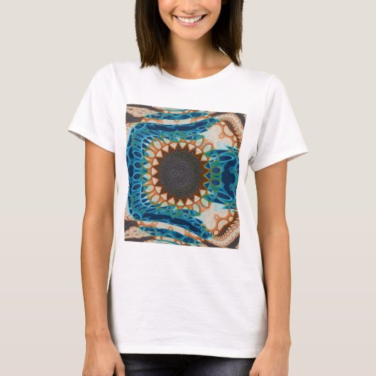Turquoise Gold Sun Zuidwestelijke Kunst T-shirt (Voorkant)