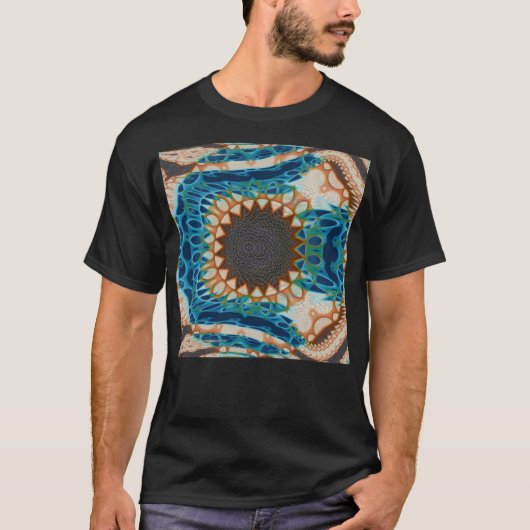 Turquoise Gold Sun Zuidwestelijke Kunst T-shirt (Voorkant)
