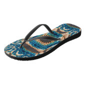 Turquoise Gold Sun Zuidwestelijke Kunst Teenslippers (Schuin)