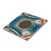 Turquoise Gold Sun Zuidwestelijke Kunst Tegeltje (Zijkant)