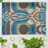 Turquoise Gold Sun Zuidwestelijke Kunst Theedoek (Gevouwen)