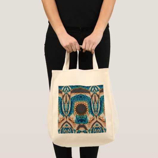 Turquoise Gold Sun Zuidwestelijke Kunst Tote Bag (Voorkant (product))