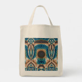 Turquoise Gold Sun Zuidwestelijke Kunst Tote Bag (Achterkant)