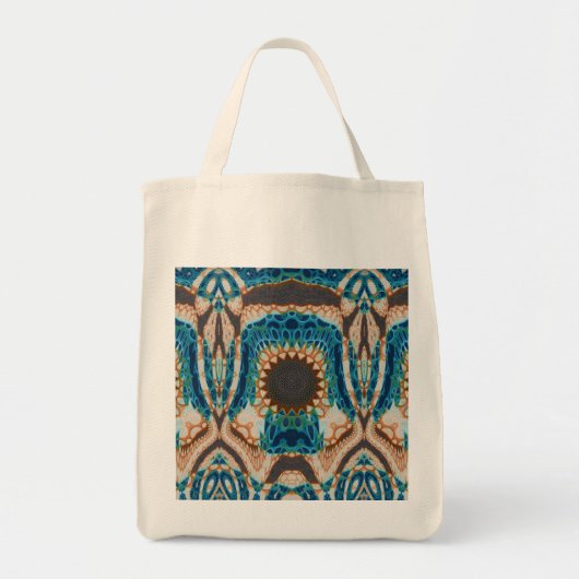 Turquoise Gold Sun Zuidwestelijke Kunst Tote Bag (Voorkant)